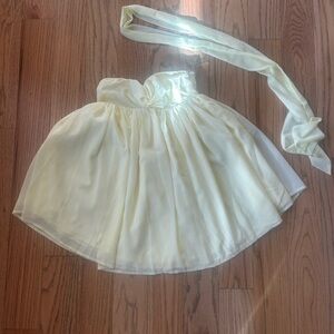 Yellow Saturn strapless mini dress